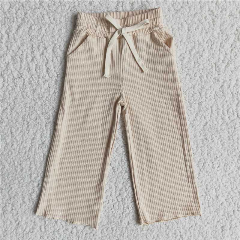 E14-5 Baby Girls khaki color bell pants