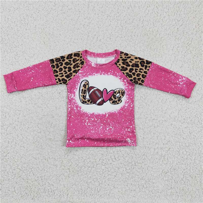 GT0082 Baby Girls Love Baseball Long Sleeve shirts tops
