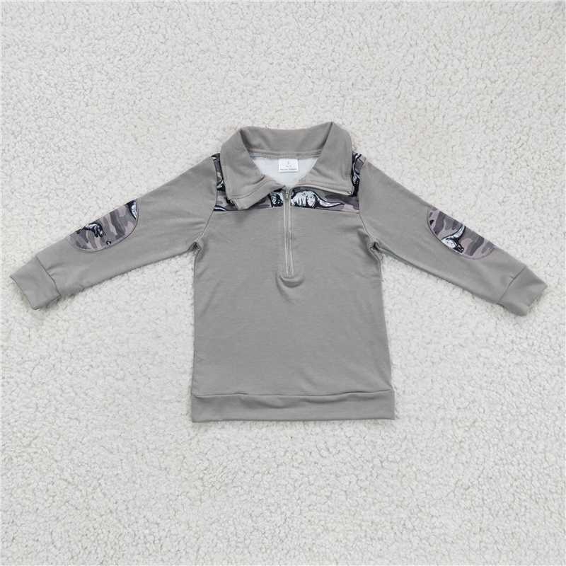 BT0106 Baby Boys Dinosaur Grey pullovers Tops