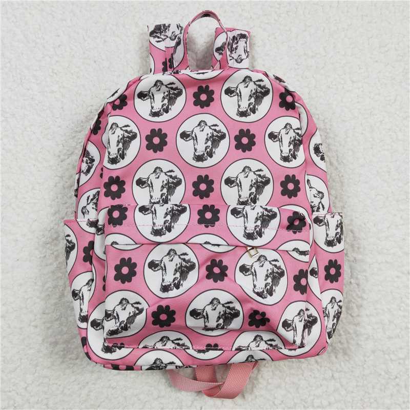 BA0035 Baby Kids Children Western Cow Flowers Prints Back Bags