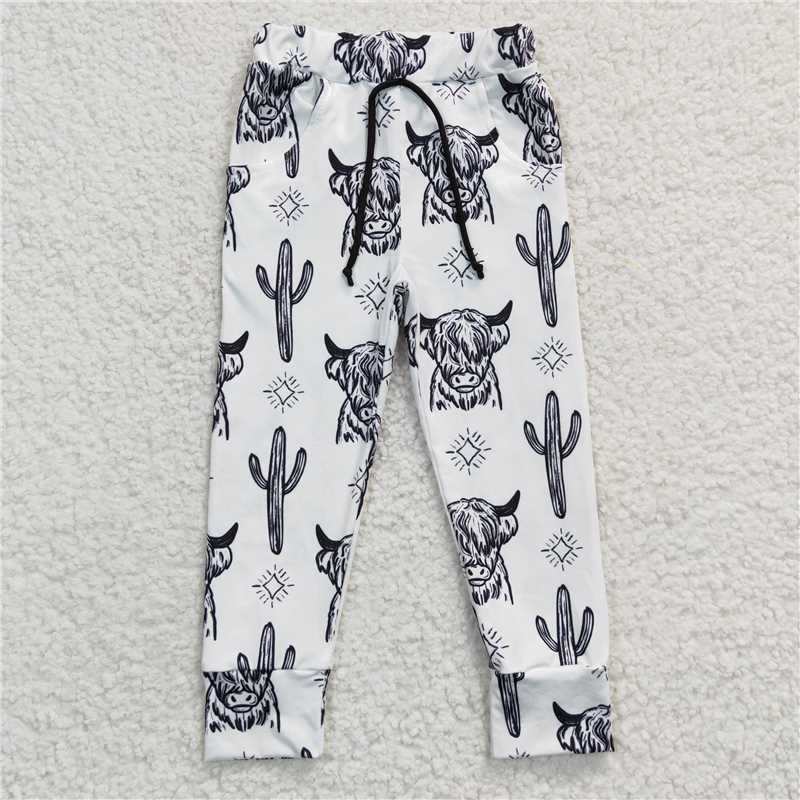P0089 P0087 P0091 P0088 P0272 Baby Boys Hand-painted Bull Head-Horse Pattern Drawstring Trousers