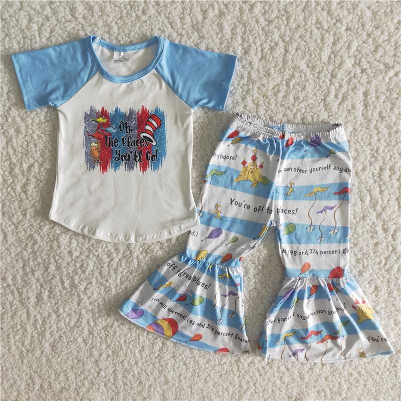 B15-3 Blue raglan reading bell set