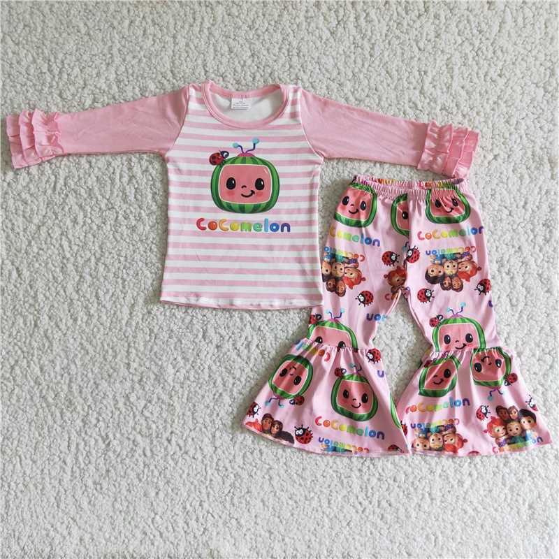 6 B11-23cocomelon pink girls long-sleeved suit