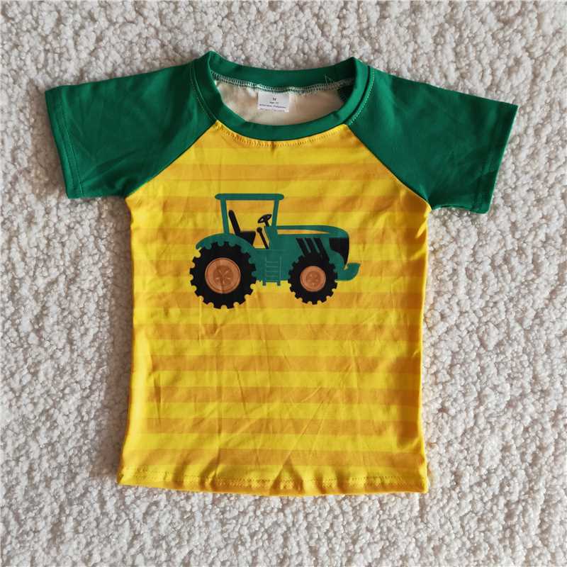 B11-3 Sales New RTS No Moq Promotion Boys tractor shirts