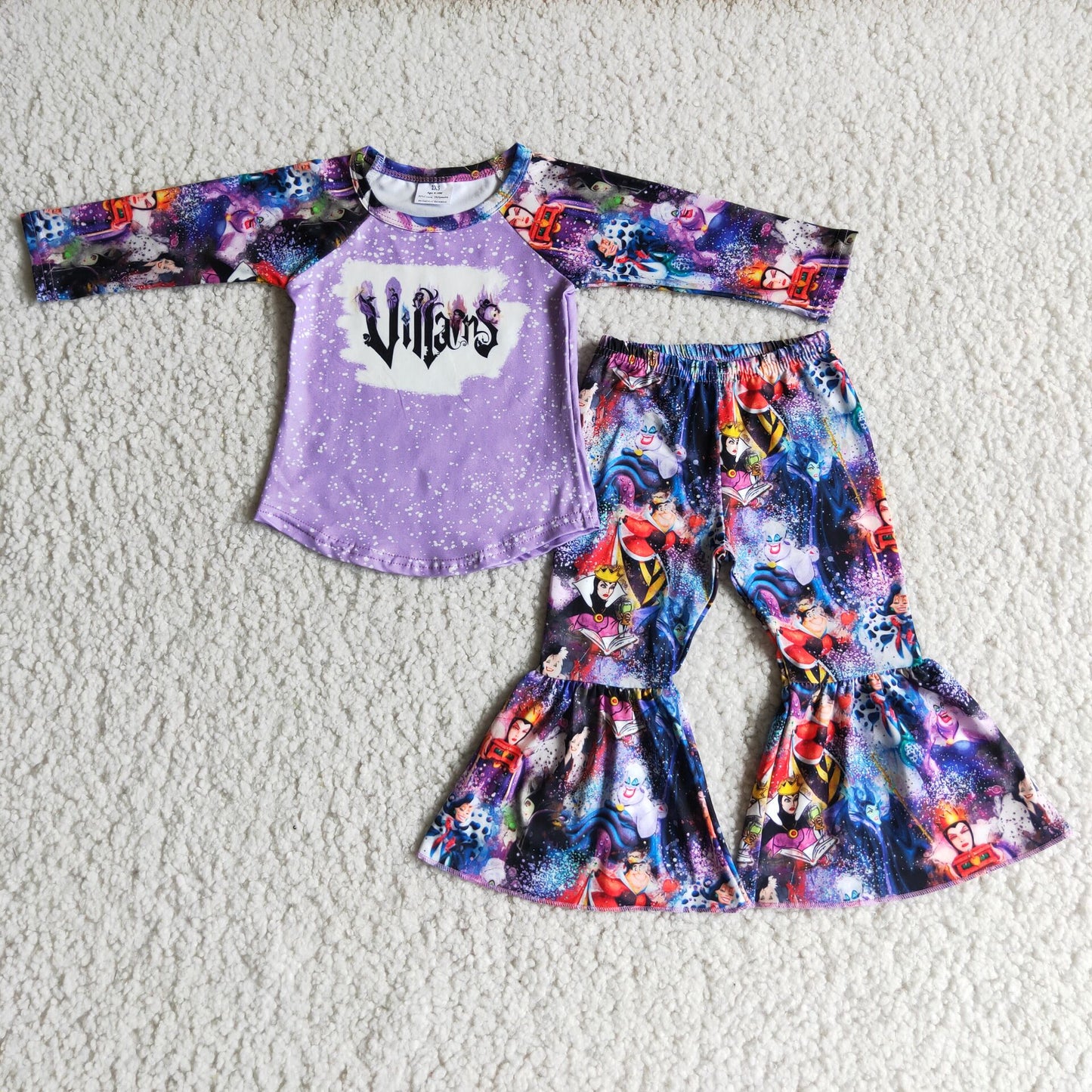 6 A16-29Purple long sleeve bell bottom pants Halloween set