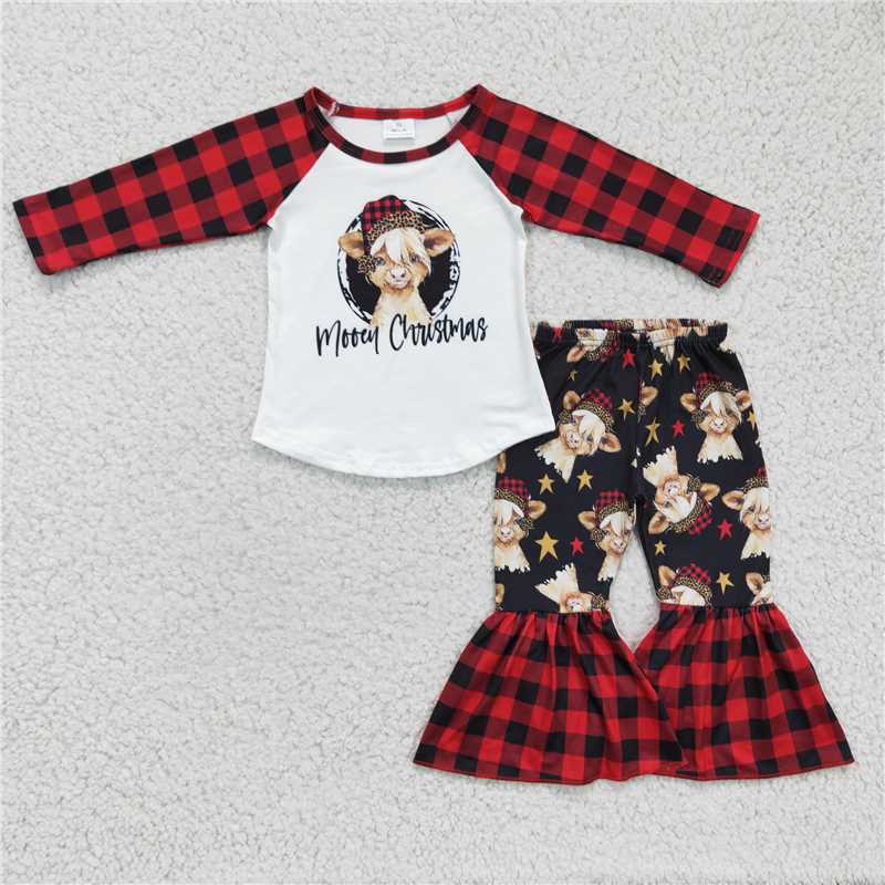 6 A7-11 Christmas cowboy top and flared pants suit
