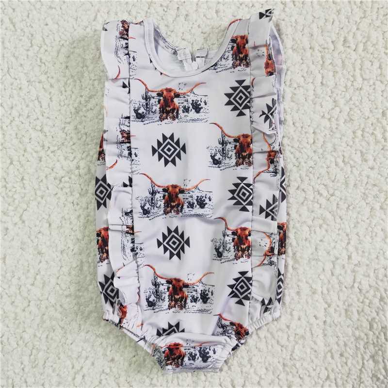 SR0044 Baby Girls western one piece swimsuits
