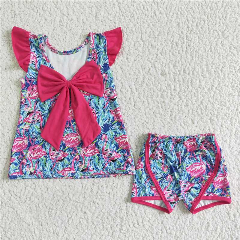 GSSO0100Flamingo backless girls boutique outfits