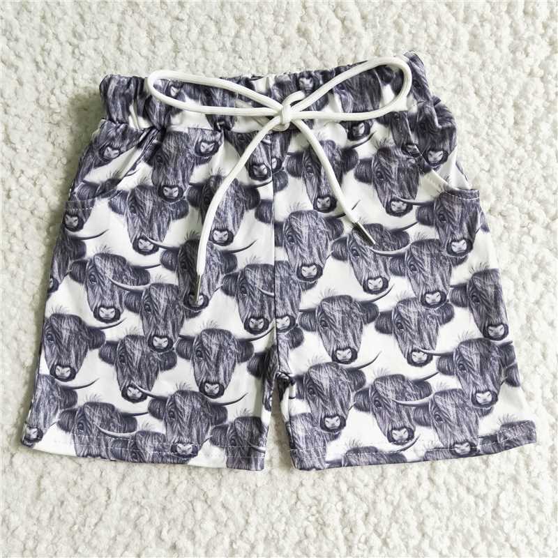 SS0001 Gray yak elastic drawstring shorts