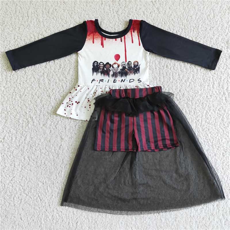 GLD0041 Baby Girls Halloween red tutu bummie skirts sets