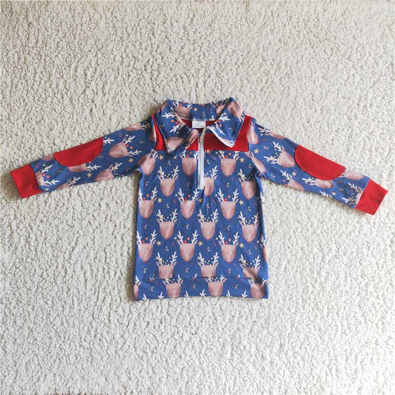 BT0071 Baby boys deer pullover long sleeve shirts