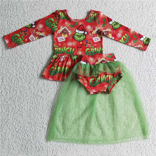 GLD0091  Baby Girls Christmas tutu bummie skirts sets
