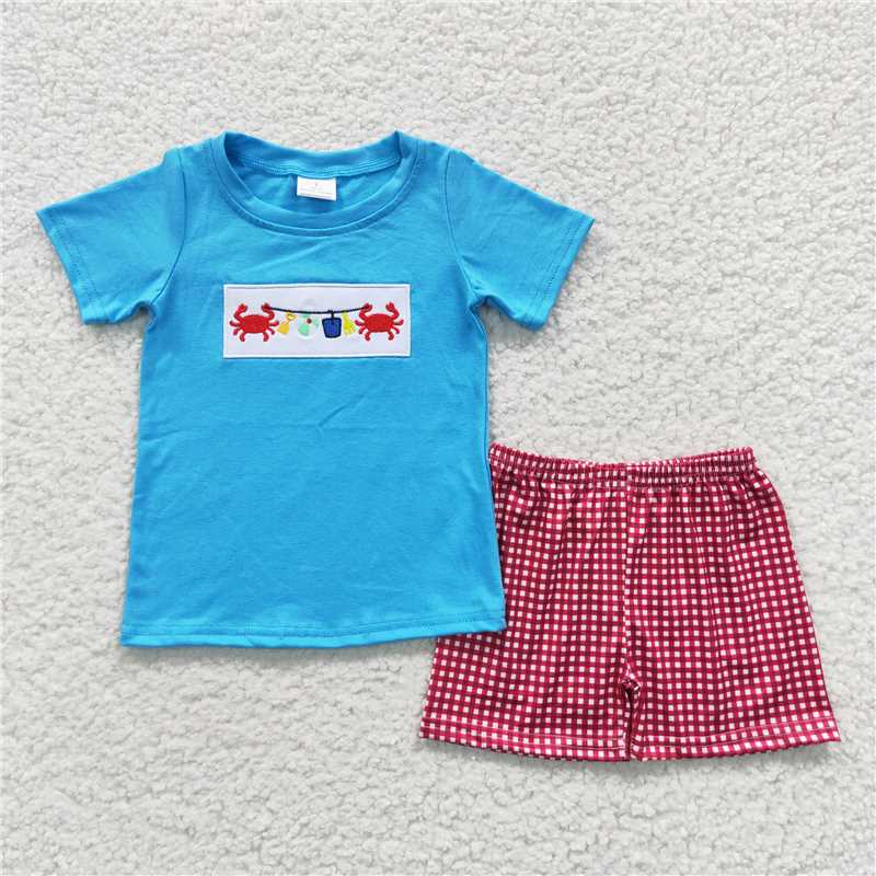 BSS0247 Baby Boys Crab Summer Shorts Sets