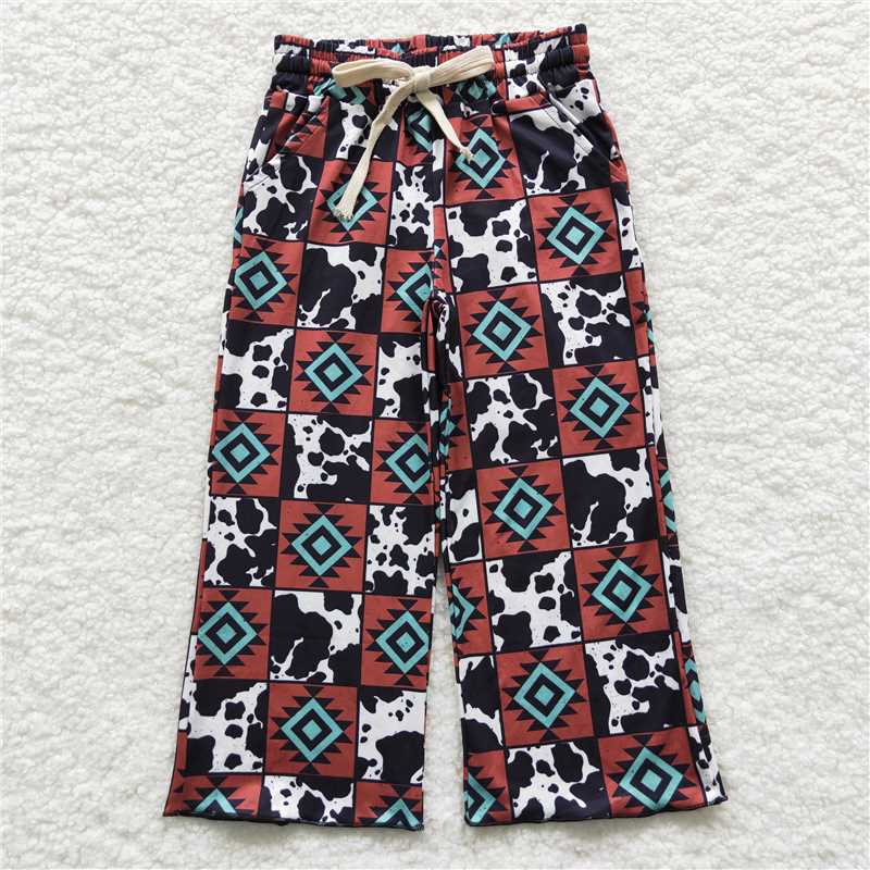 P0140 Baby Girls Western Elastic Bottom Pants