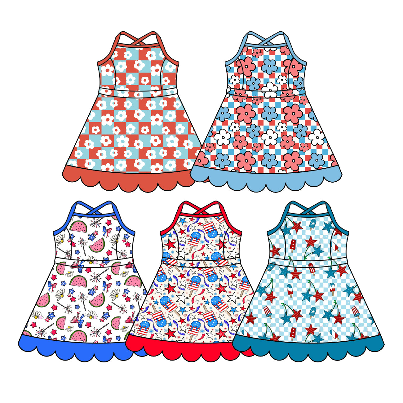 CUSTOM MOQ 5 Sibling Baby Girls Knit Knee Length Active Wear Athletic Dresses