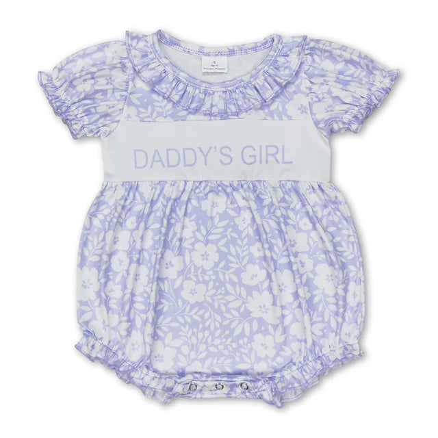 RTS Sibling Short sleeves Daddy's girl floral tunic ruffle shorts girls clothes and romper
