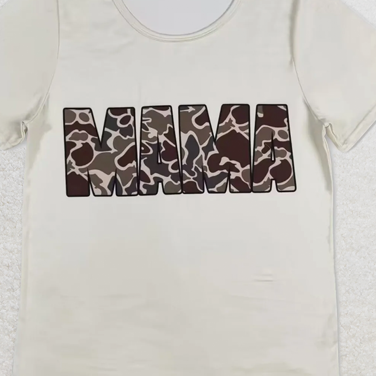 GT0662 RTS NO MOQ Adult Women's Summer Tops Adult Women Mama Camo Short Sleeve Tee Shirts Tops