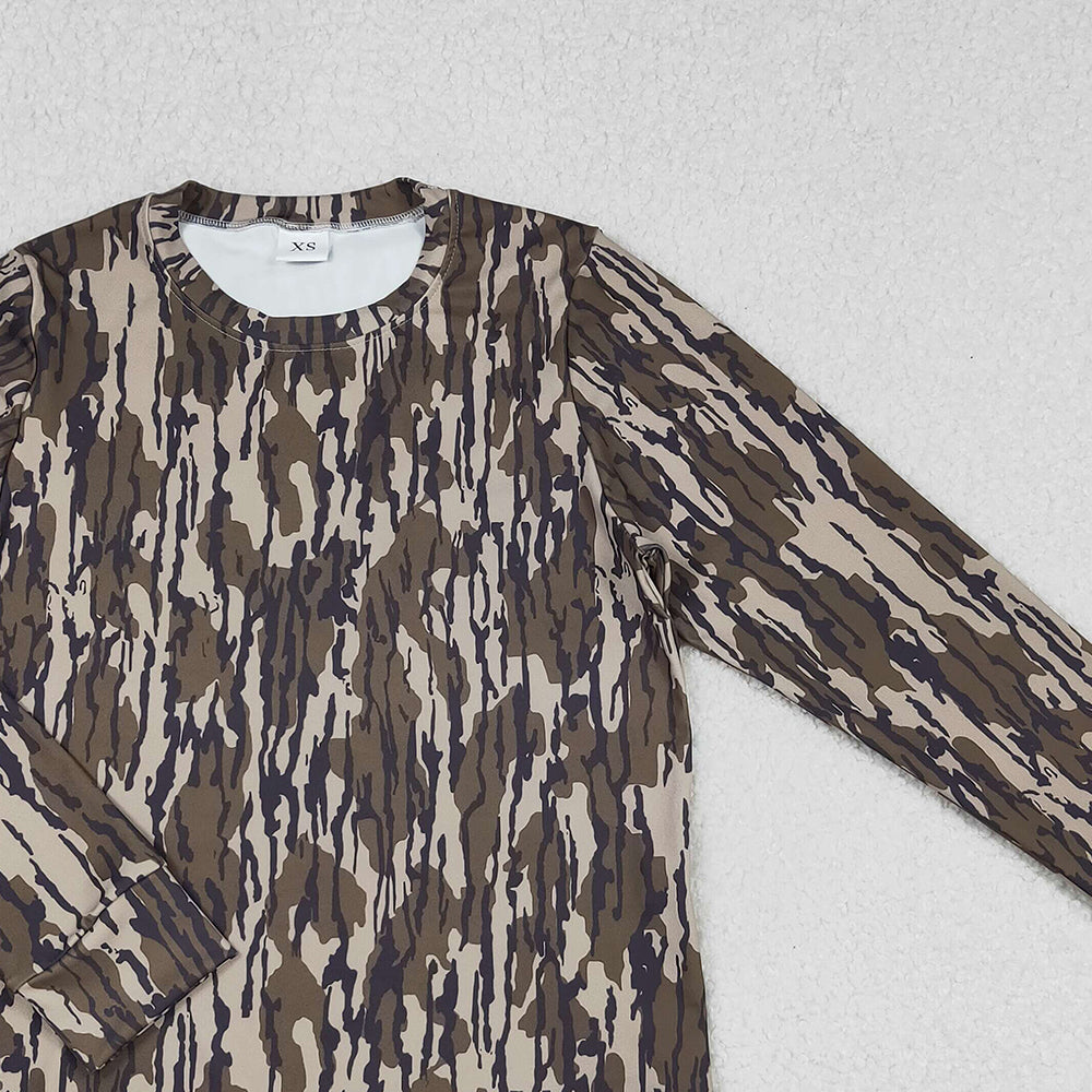 10.10 RTS NO MOQ (In stock)GT1123 Adult Women Olive Camo Long Sleeves Yoga Active Tee Shirts Top