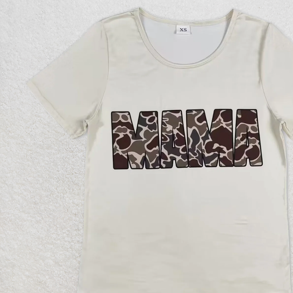 GT0662 RTS NO MOQ Adult Women's Summer Tops Adult Women Mama Camo Short Sleeve Tee Shirts Tops