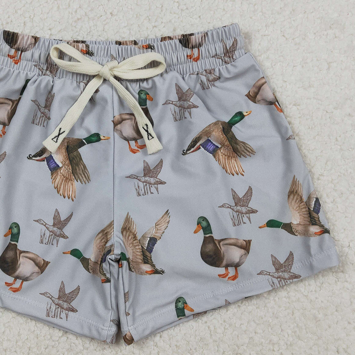 1.14 RTS NO MOQ (In stock)S0268 Baby Boys Summer Ducks Hunting Trunks Swimsuits Swimwears