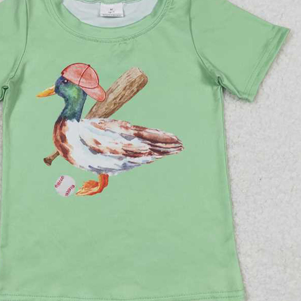 5.19 BT0611 RTS NO MOQ Short sleeves duck baseball boys shirt