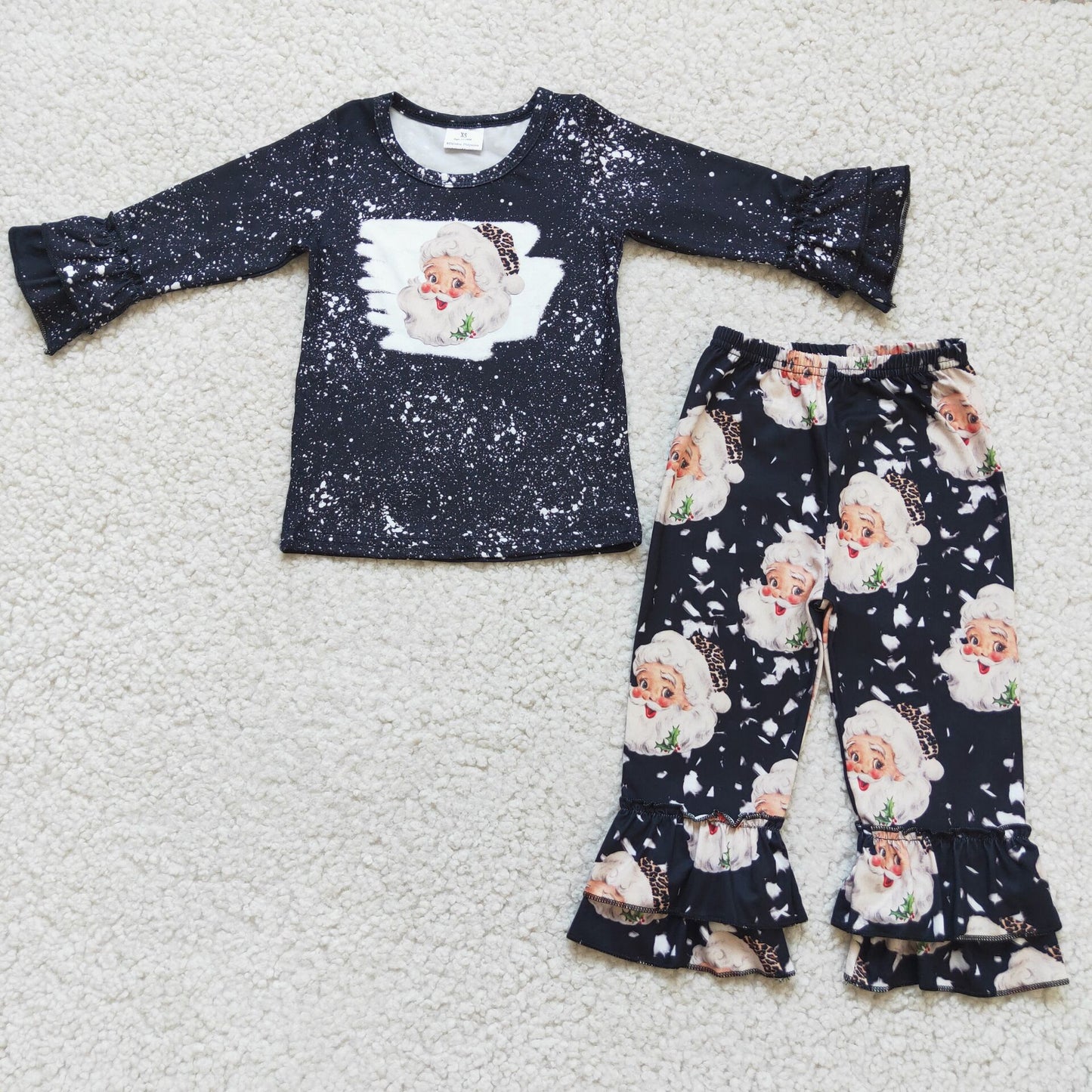 6 A1-18 Santa Claus black long-sleeved trousers suit