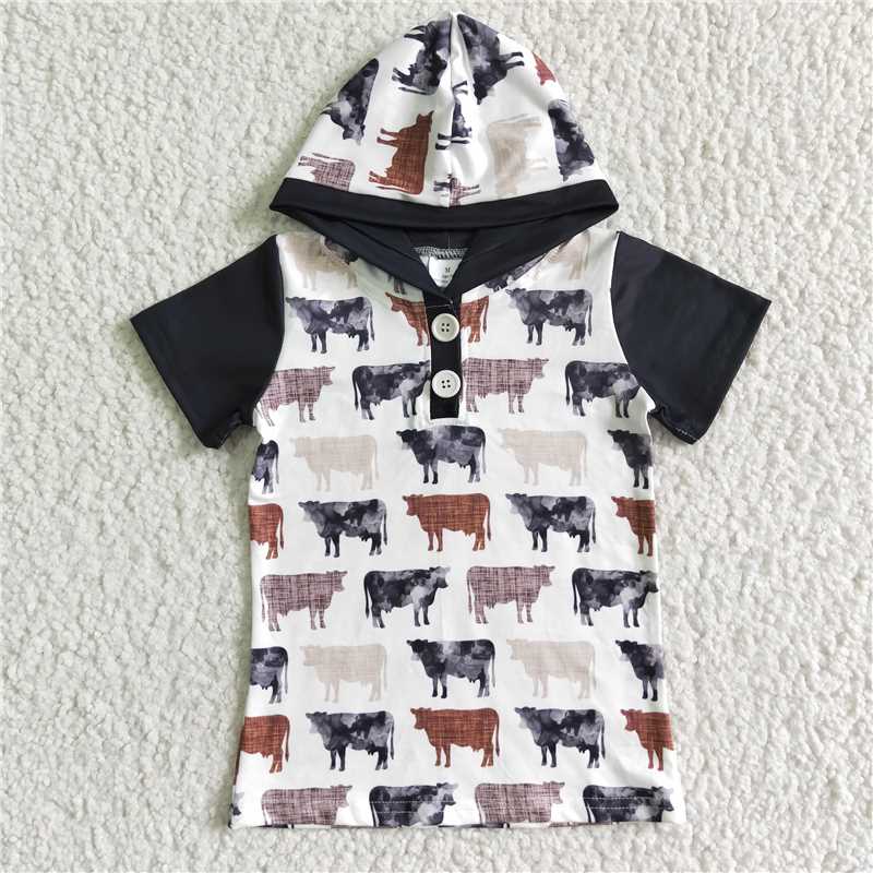 BT0009 Baby boys western cow hoodie tops Regular price$5.50 USD
