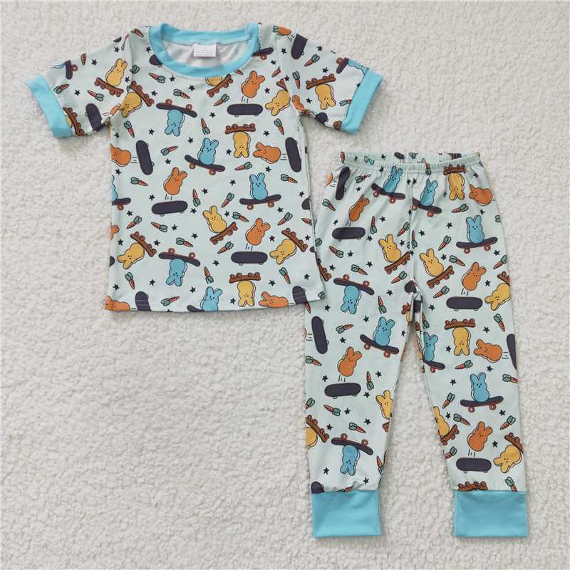 BSPO0077 Baby Boys Rabbit Easter Pajamas sets