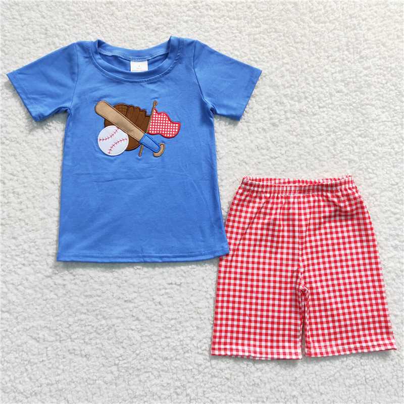 BSSO0134 Baby Boys Baseball Summer Shorts Sets Clothes Sets