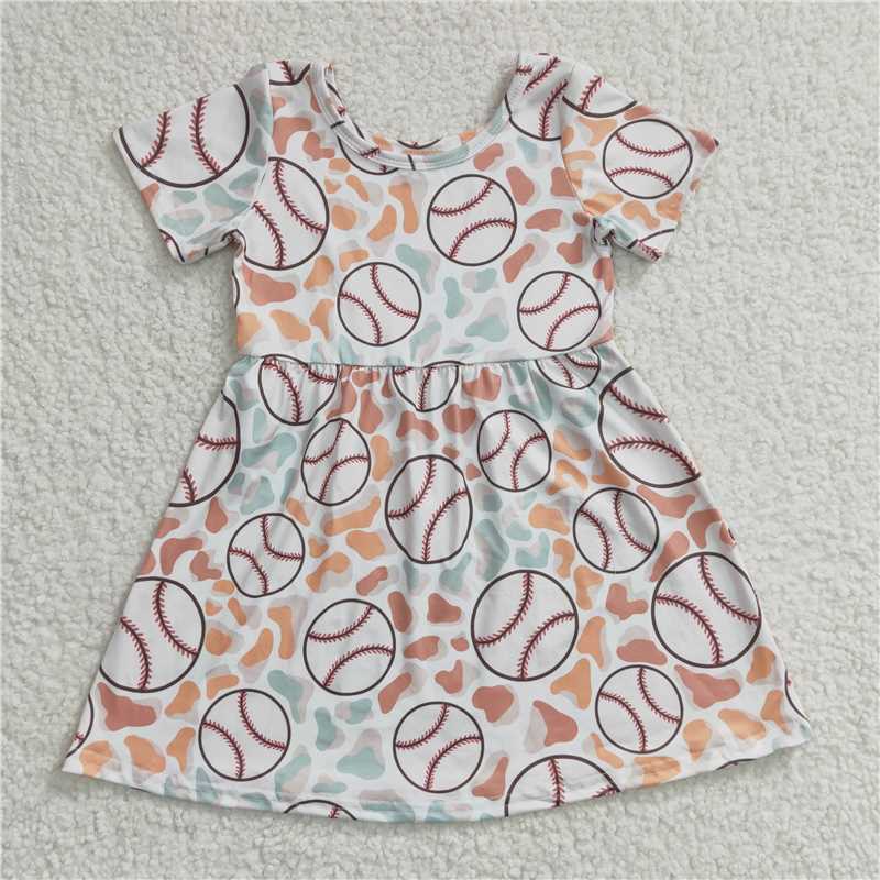 GSD0249 Girls baseball short-sleeved dress