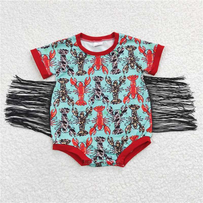 SR0136 Baby Girls Lobster Tassel Rompers