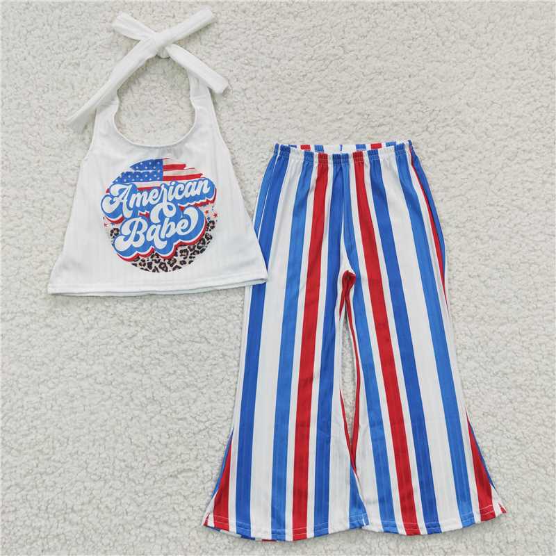 GSPO0655 American babe white vest striped trousers suit
