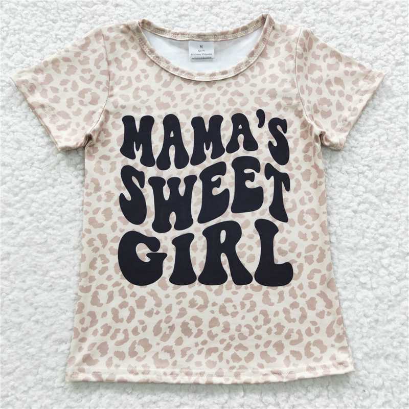 GT0185 RTS NO MOQ Baby Girls Summer Tops Baby Girls Mama's Sweet Girl Short Sleeve Shirts Tops