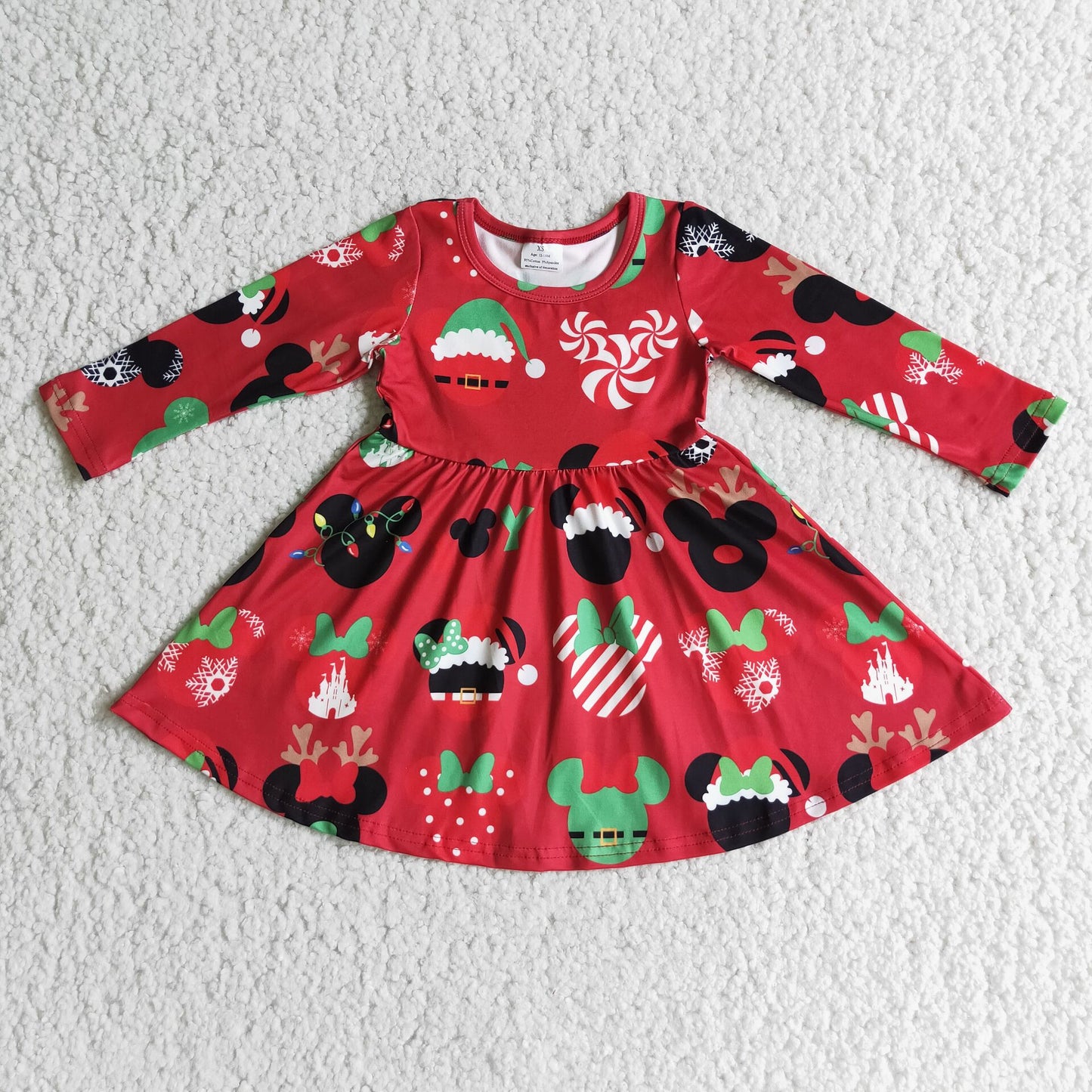 6 A11-4 Cartoon Christmas red dresses