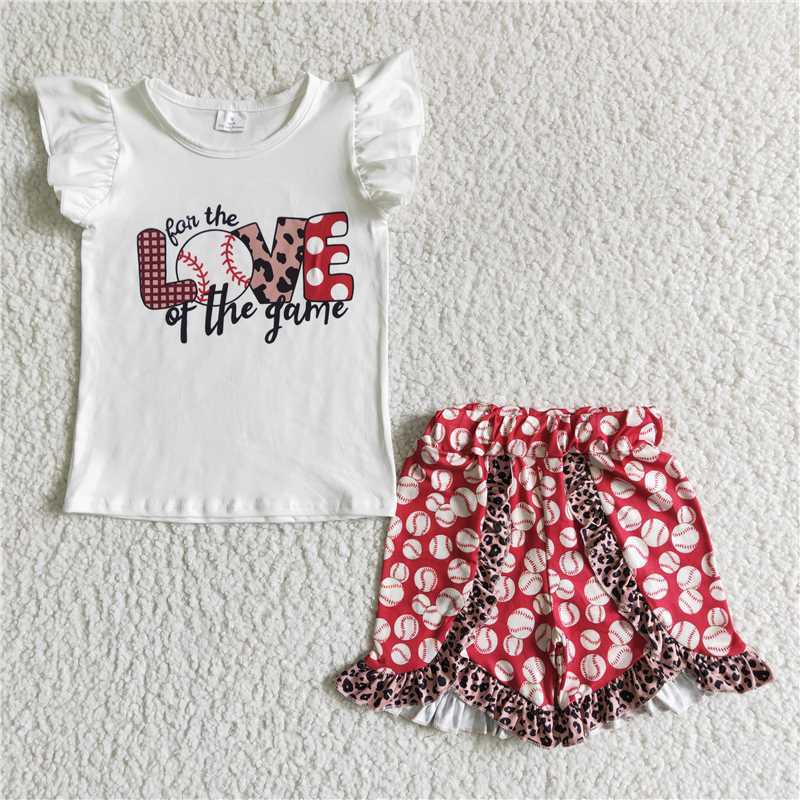 GSSO0008Love of the game shirit baseball shorts girls boutique outfits