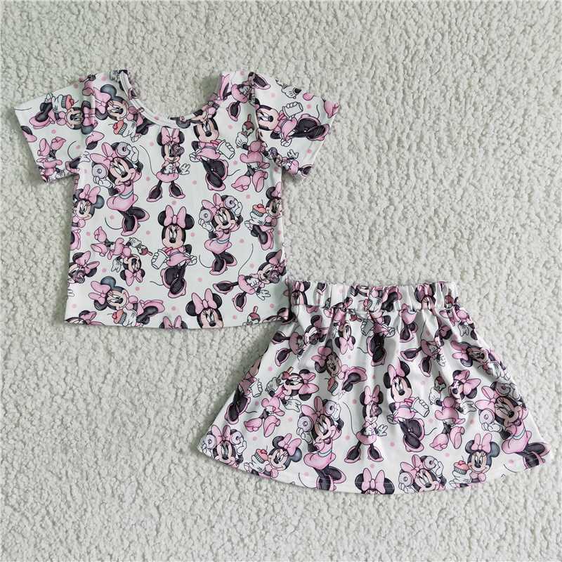 GSD0039Short sleeve mouse shirt skirt cute girls outfits