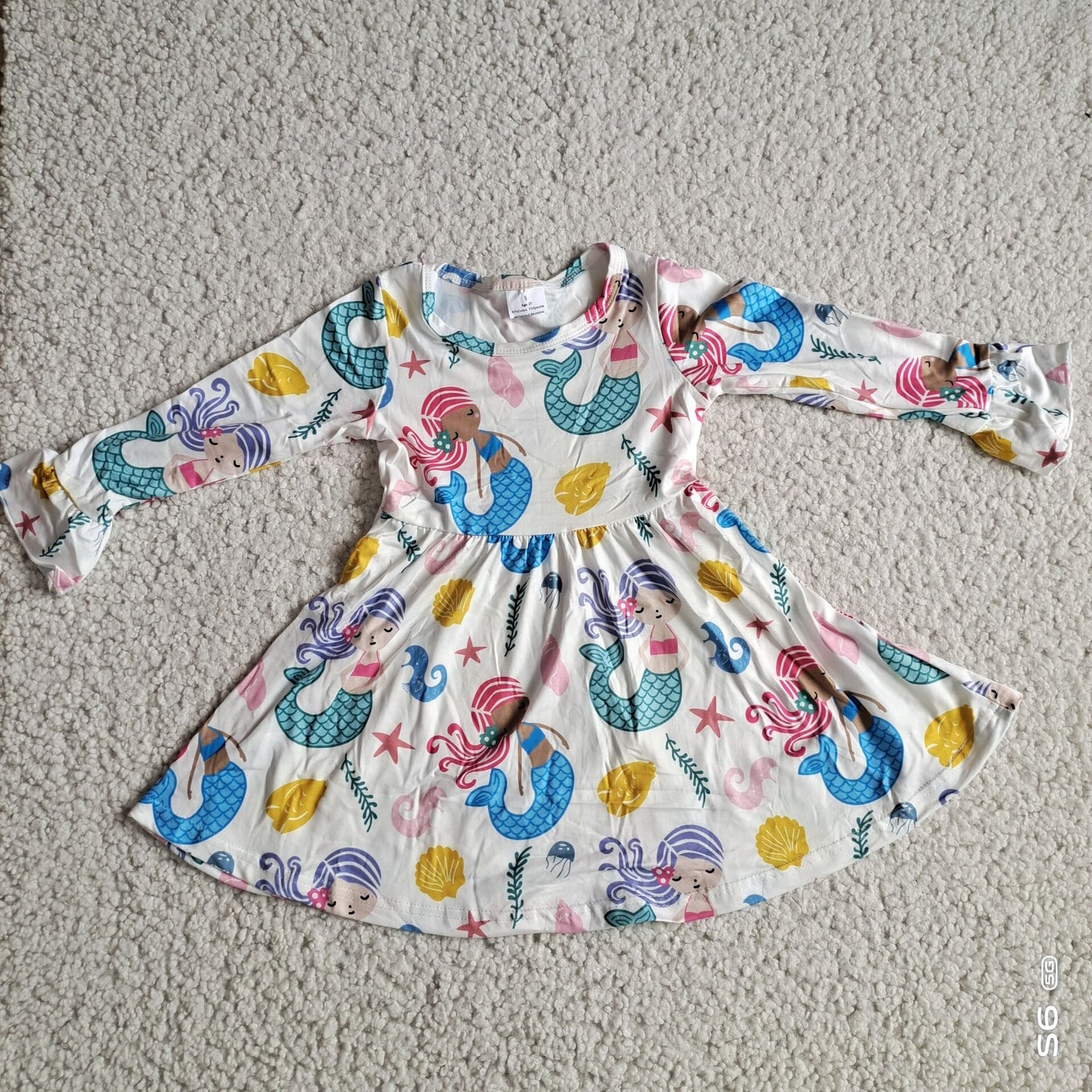 10.10 RTS NO MOQ(In stock)G2-24-3*' Baby Girls Winter Dress Mermaid long-sleeved dress