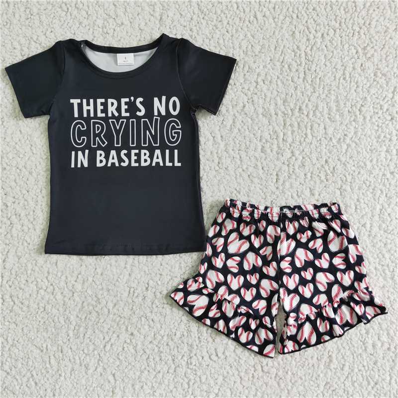 GSSO0023There is no crying in baseball girls boutique outfits