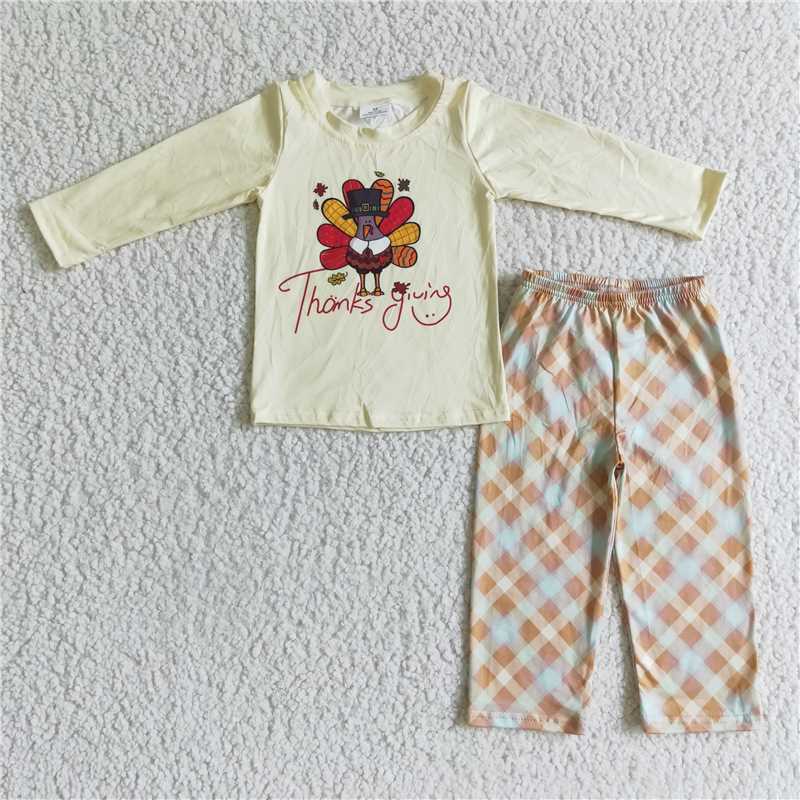 BLP0068 Boys Thanksgiving Turkey Long Sleeve Pants Suit