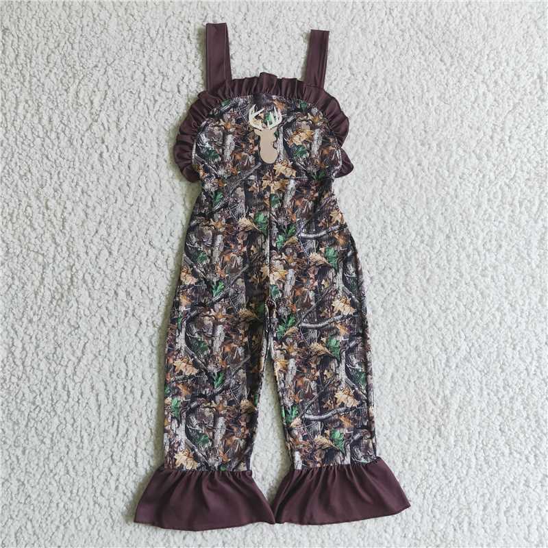 SR0098 baby girls camo deer jumpsuits overalls