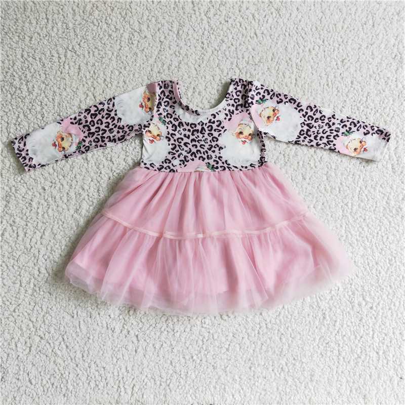 11.26 RTS NO MOQ (In stock)GLD0134 Baby girls Christmas Santa Pink tutu dresses