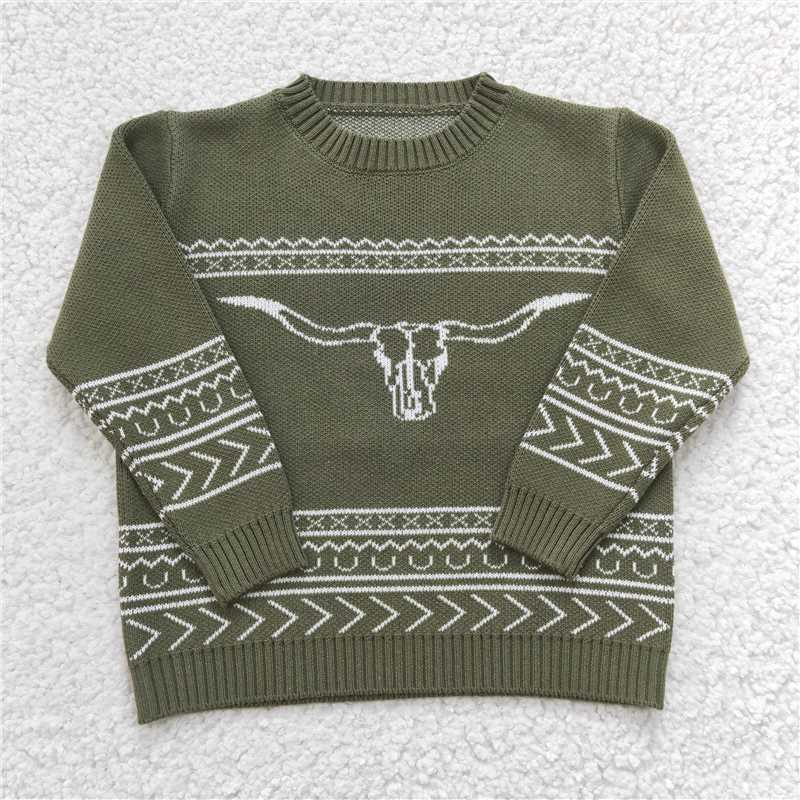 BT0178 Baby Children Western Cow woolen sweaters