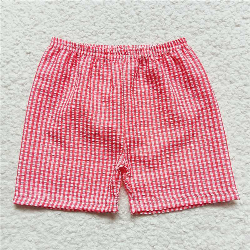 Seersucker SS0076 Boys red plaid shorts