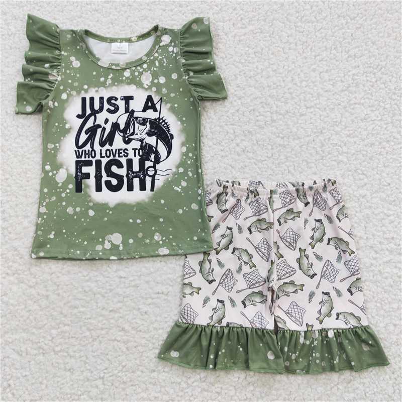 Baby Girls Fishing Summer Shorts Sets