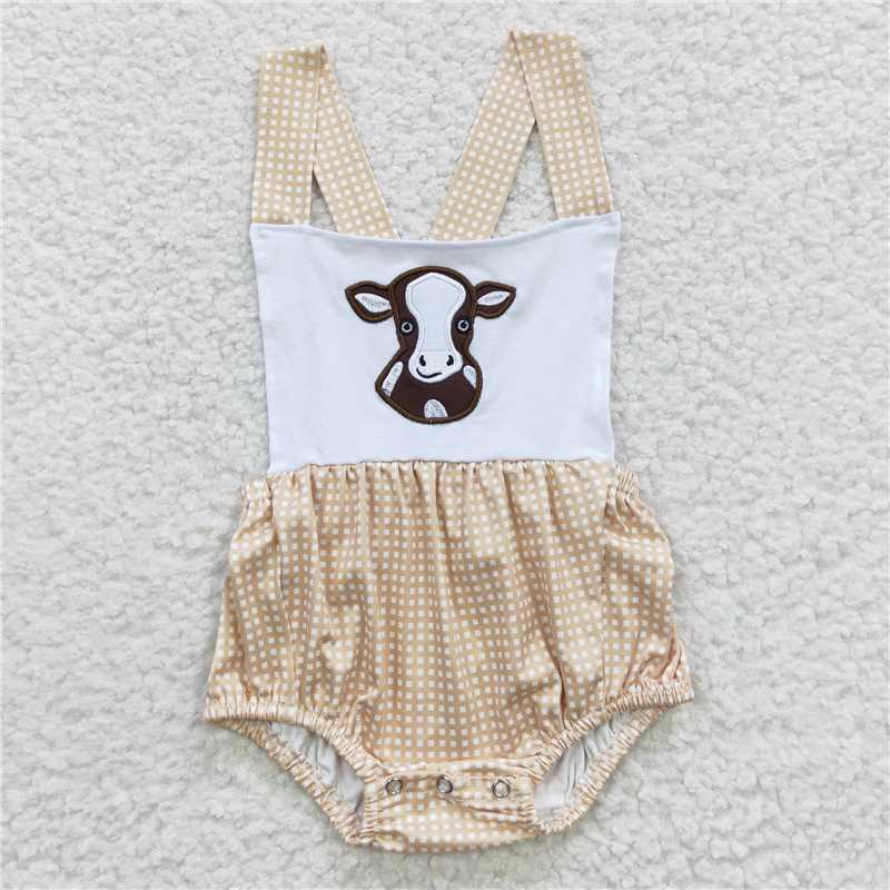 SR0313 Baby Boys Western Cow Rompers