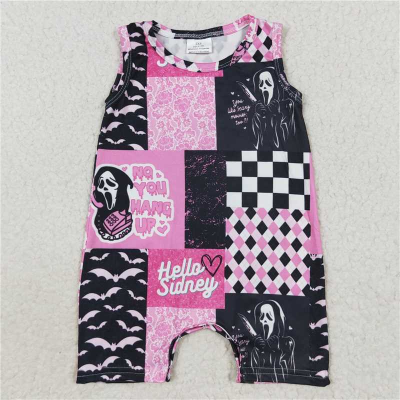 SR0414 Baby Infant Halloween Pink Sleeveless Rompers