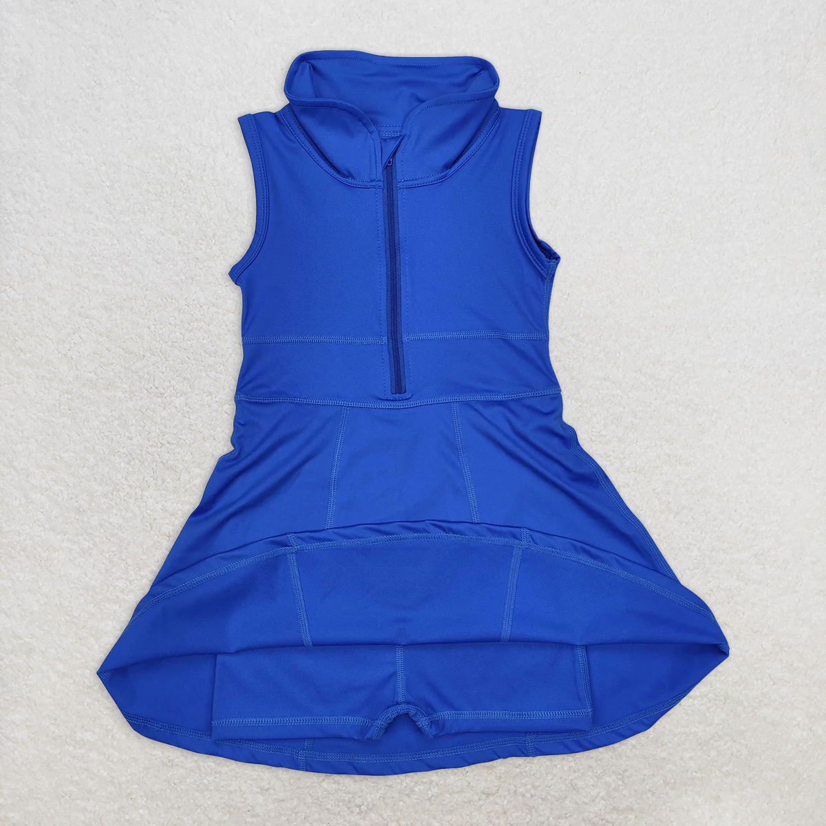 USA Shop (in stock)GSD1381 Baby Girls Summer Yoga Dress Baby Girls Royal Blue Athletic Active Wear Knee Length Dresses