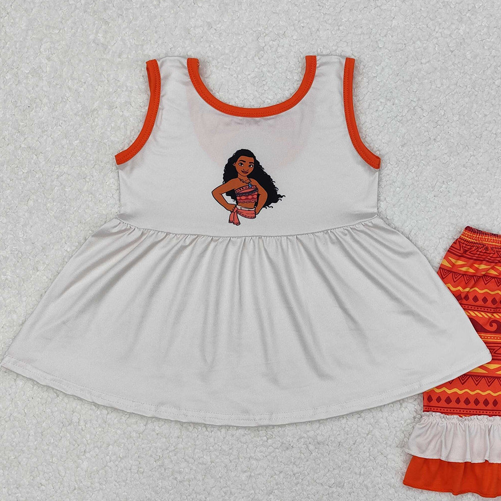 GSSO2057New Rts No Moq 8-9 Days By Air Arrived it Sleeveless tunic ruffle shorts princess girls outfits