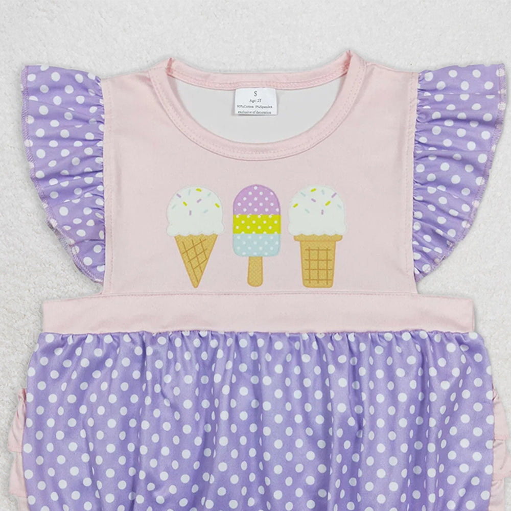 SR0377RTS NO MOQ Baby Girls Summer Rompers Baby Girls Popstick Ruffle Bubble Summer Rompers