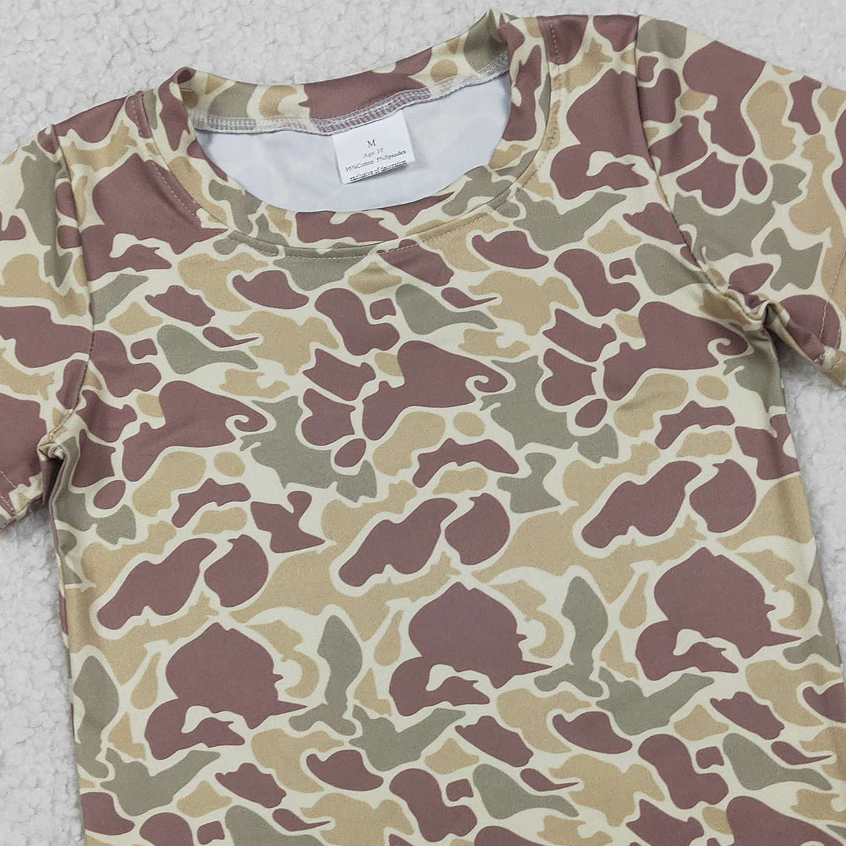 2.4 RTS NO MOQ (In stock)BT1713 Baby Boys Short Sleeve Southern Khaki Camo T-shirts Top